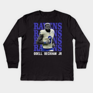 Baltimore Ravens Odell Beckham Jr 3 Kids Long Sleeve T-Shirt